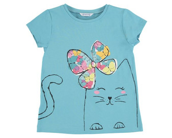 Aqua Cat w butterfly bow