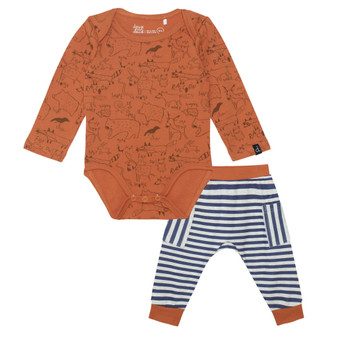 Rust Fox Shirt w/ Striped Pants