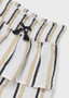 Tan Black-Stripe White Skirt