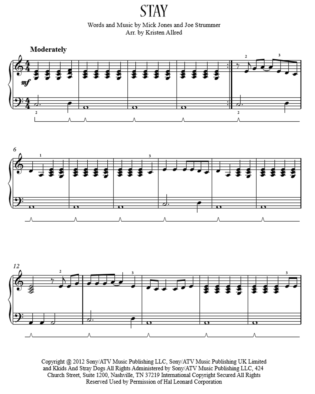 Stay by Rihanna and Mikky Ekko- Easy Piano Sheet Music Download