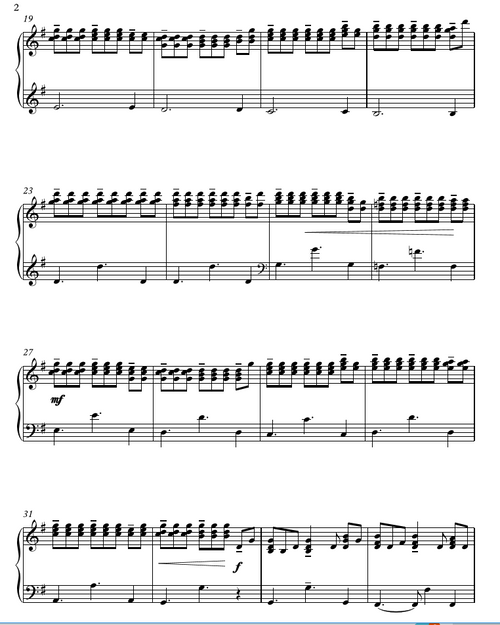 Amazing Grace  (Intermediate Piano Solo Sheet Music)