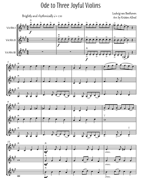 Ode to Three Joyful Violins (Ode to Joy)