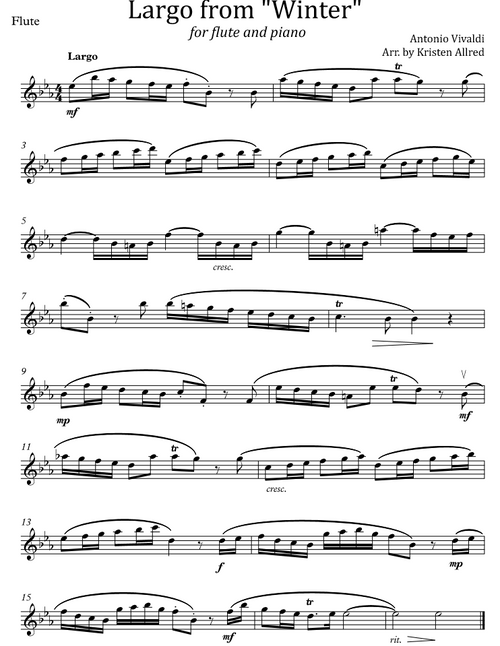 Largo from "Winter" (Flute and Piano Duet)