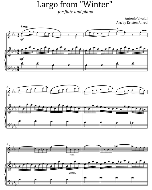 Largo from "Winter" (Flute and Piano Duet)
