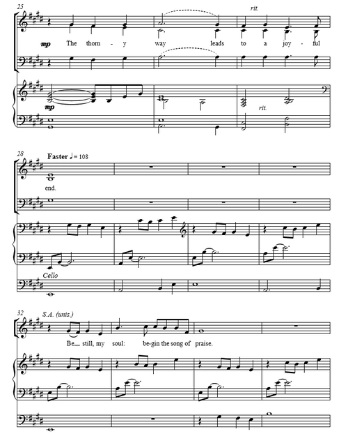 Be Still, My Soul (SAB Choir w/ opt. cello) 