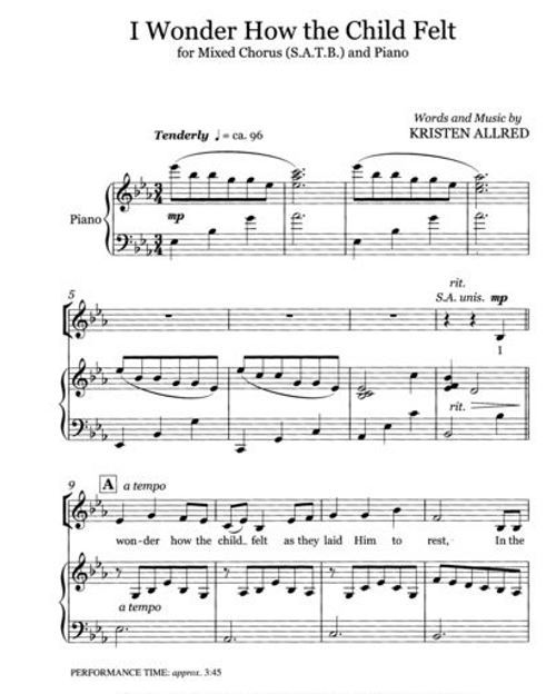 I Wonder How the Child Felt (SATB) Christmas Sheet Music