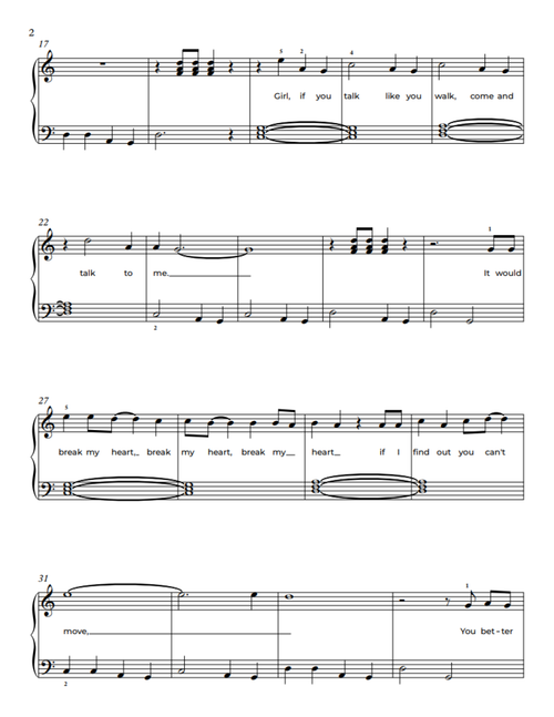 I Just Might - Bruno Mars (Easy Piano Sheet Music)