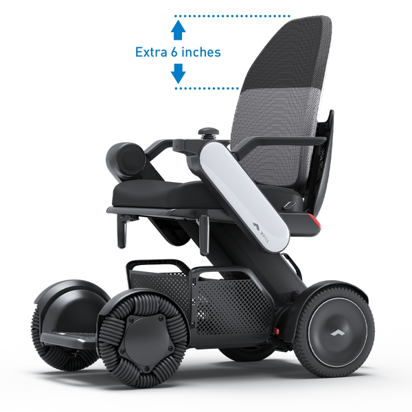 WHILL Model C2 power chair with optional high-back support