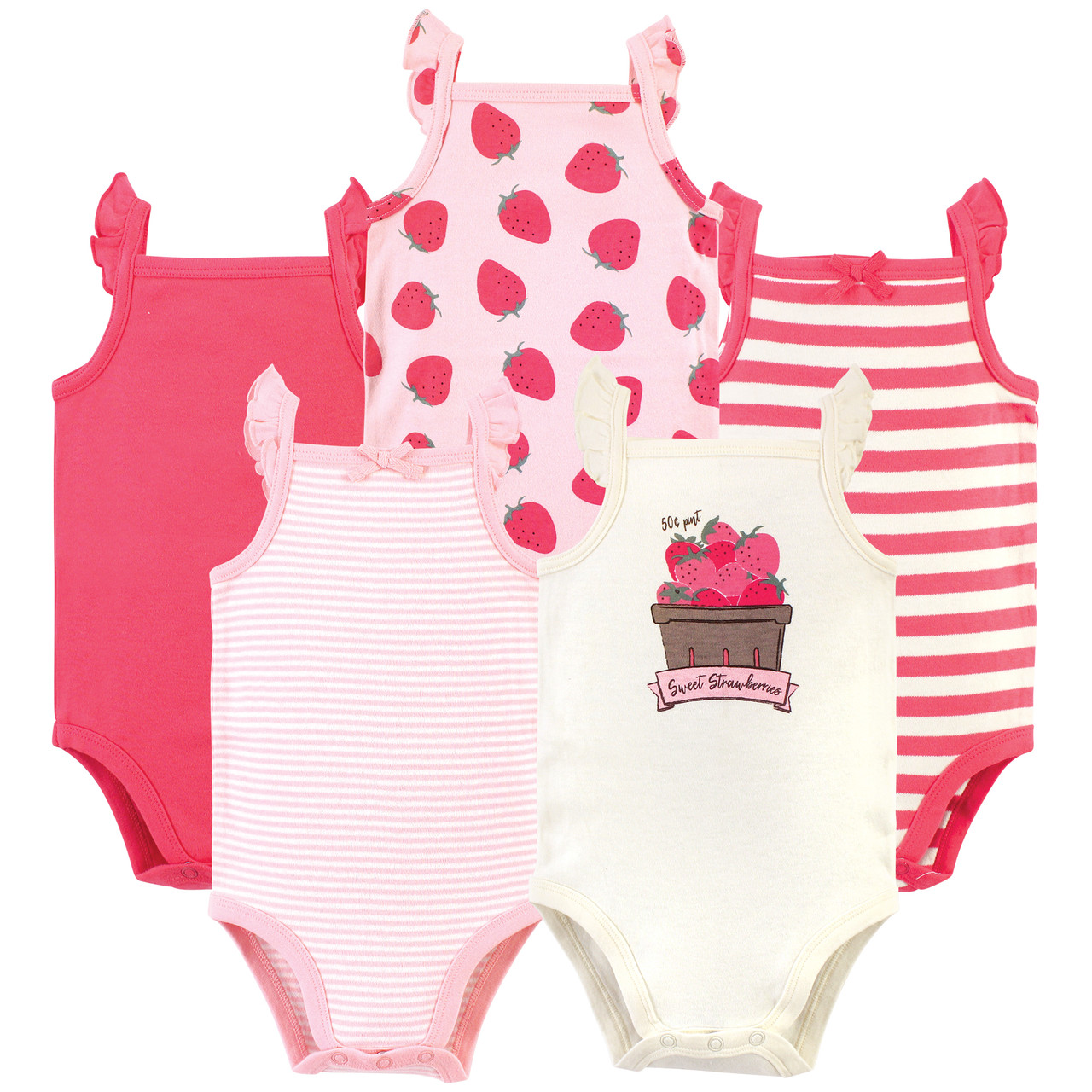 Touched by Nature Organic Cotton Bodysuits, Strawberries - Hudson  Childrenswear