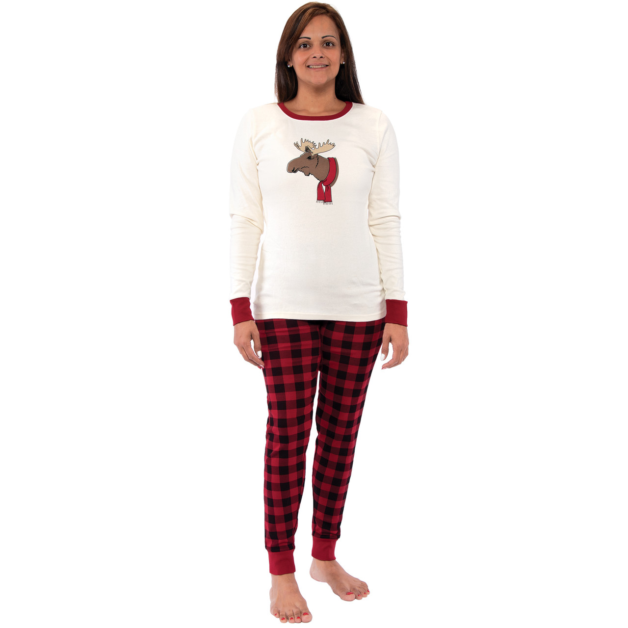 Touched by Nature Family Holiday Pajamas, Moose Women - Hudson Childrenswear