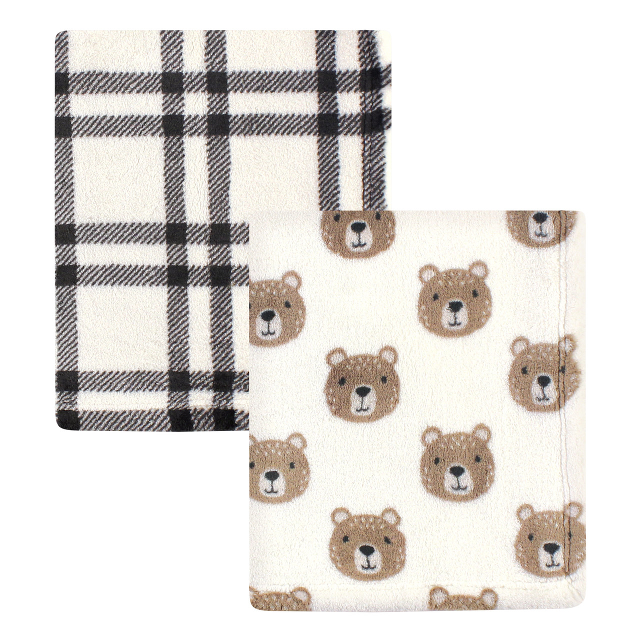 Hudson Baby Cozy Plush Luxury Blankets 2pk, Bear