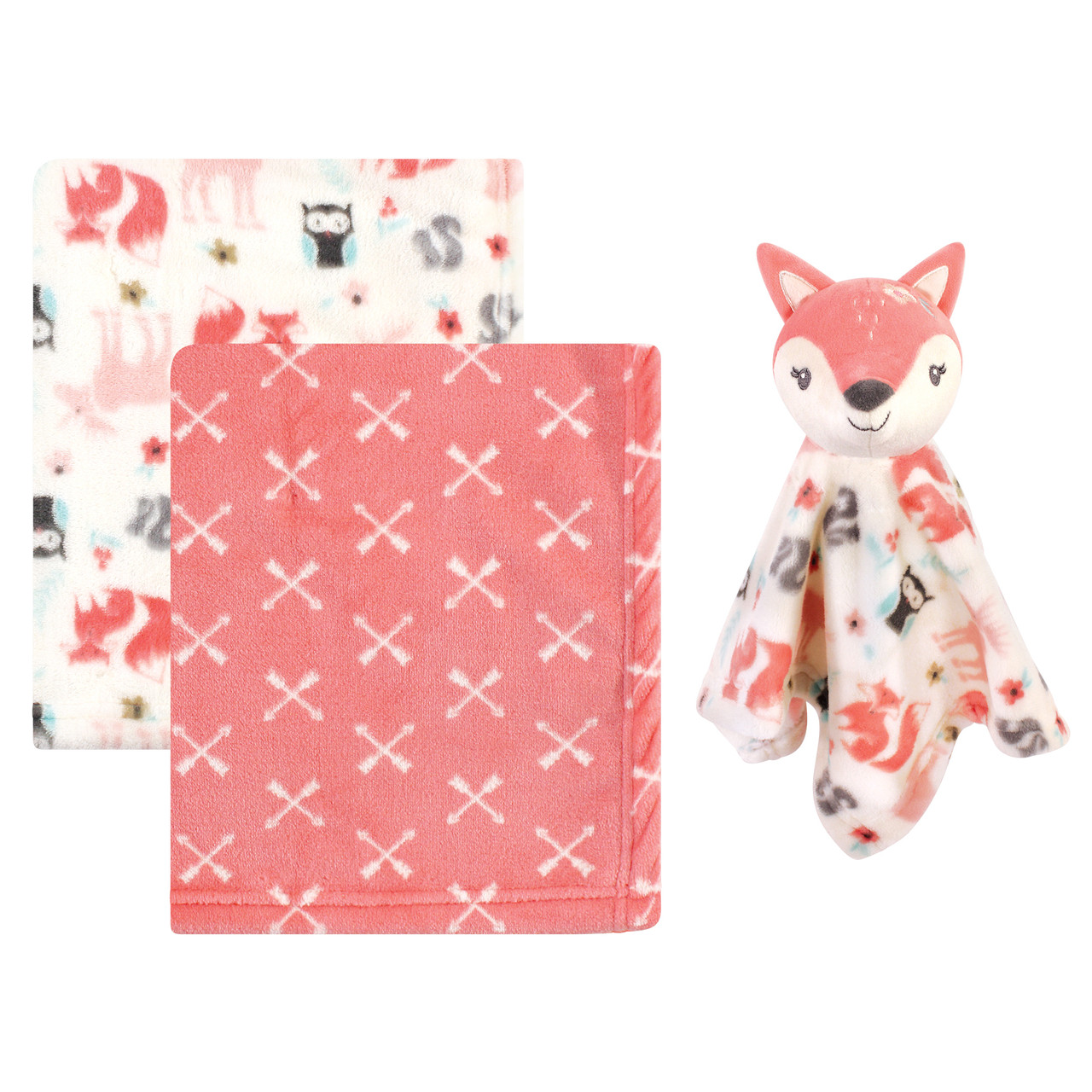 Hudson Baby Plush Blanket with Security Blanket, Girl Fox Hudson