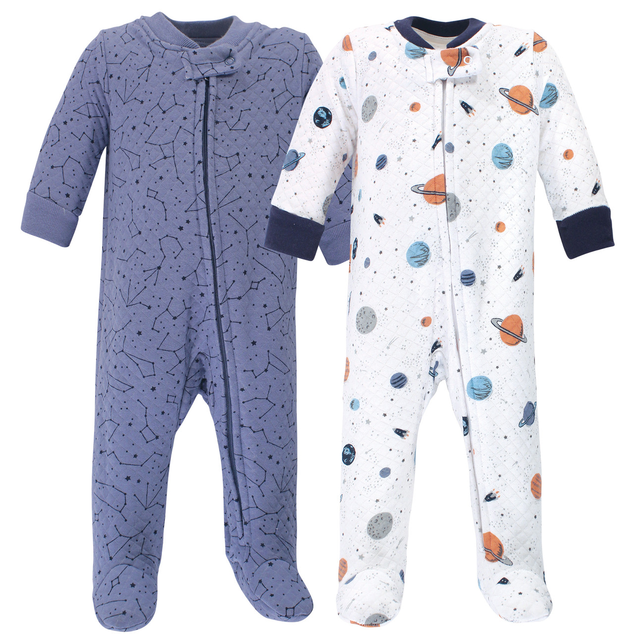 Hudson Baby Premium Quilted Zipper Sleep and Play, Space - Hudson