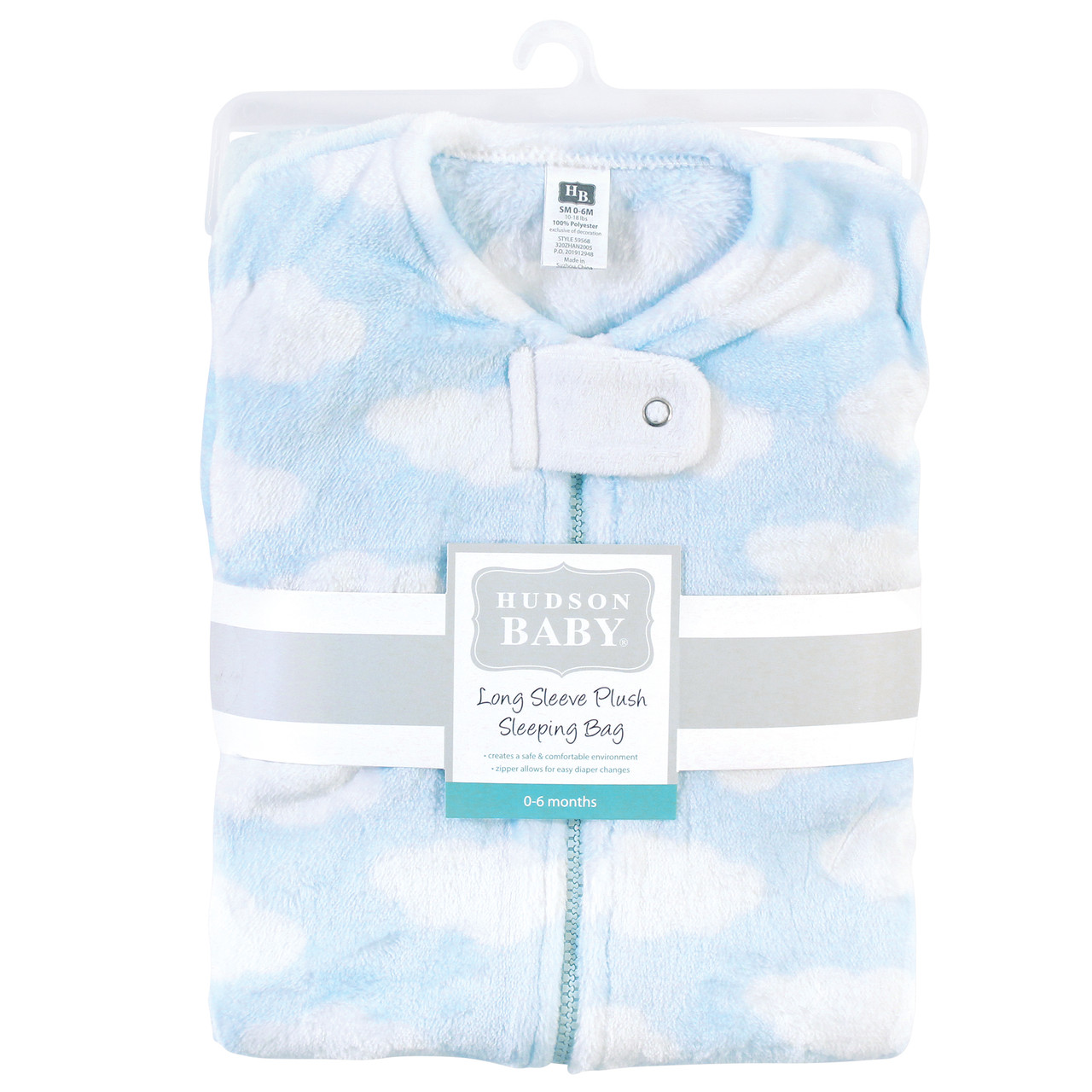Hudson Baby Unisex Plush Sleeping Bag - Buffalo Plack Wearable Blanket For Babies 0-6 Months