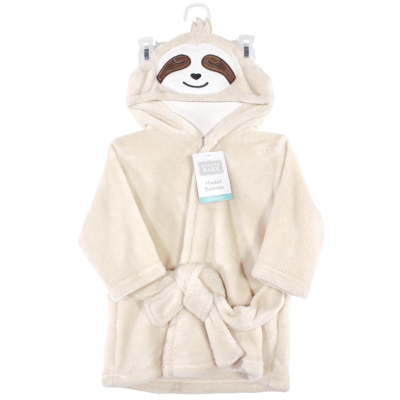 Hudson Baby Plush Animal Face Bathrobe, Sloth Hudson Childrenswear
