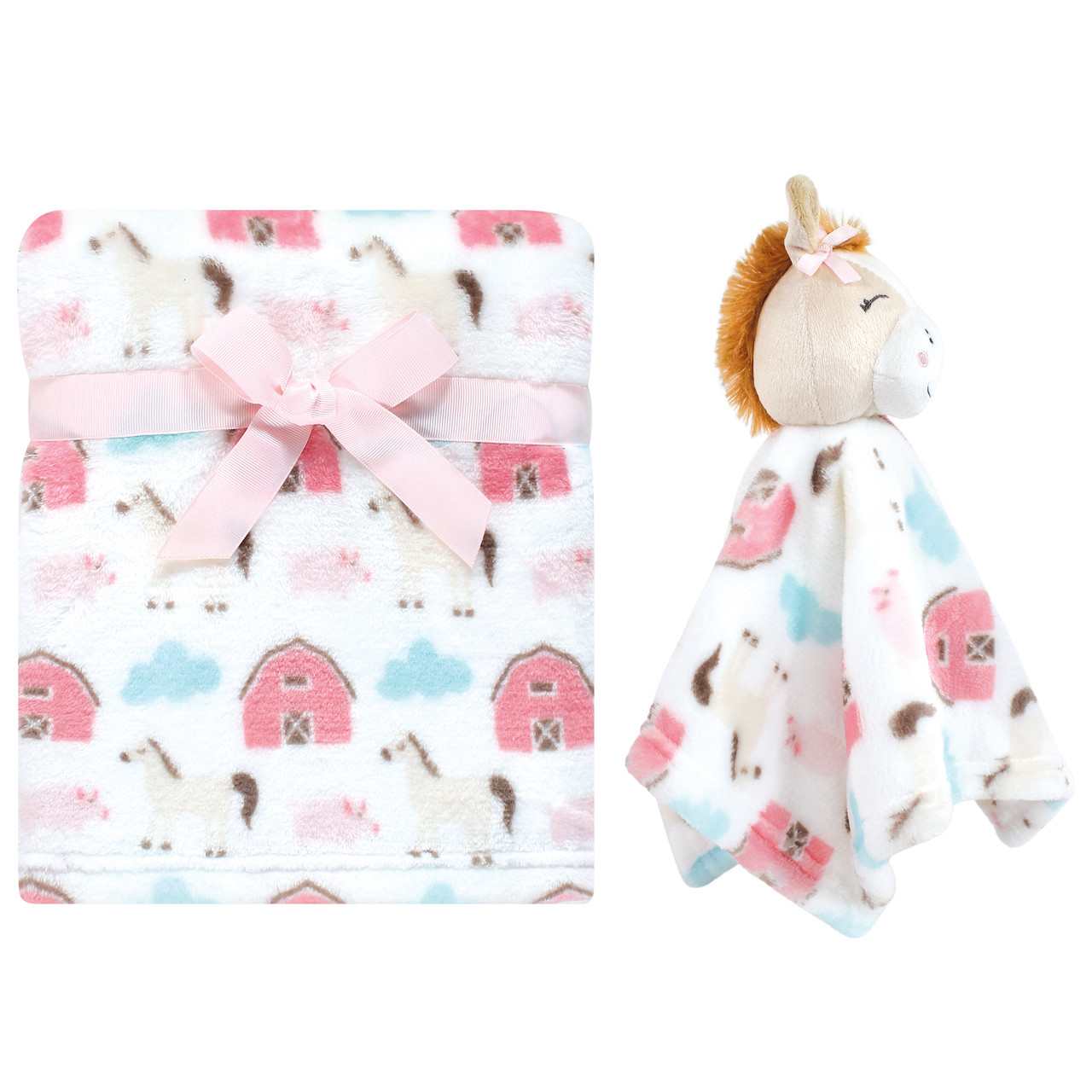 Hudson Baby Plush Blanket with Security Blanket, Horse Hudson Childrenswear