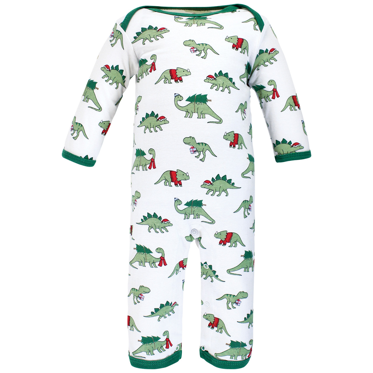 Hudson Baby Cotton Coveralls, Christmasaurus Hudson Childrenswear