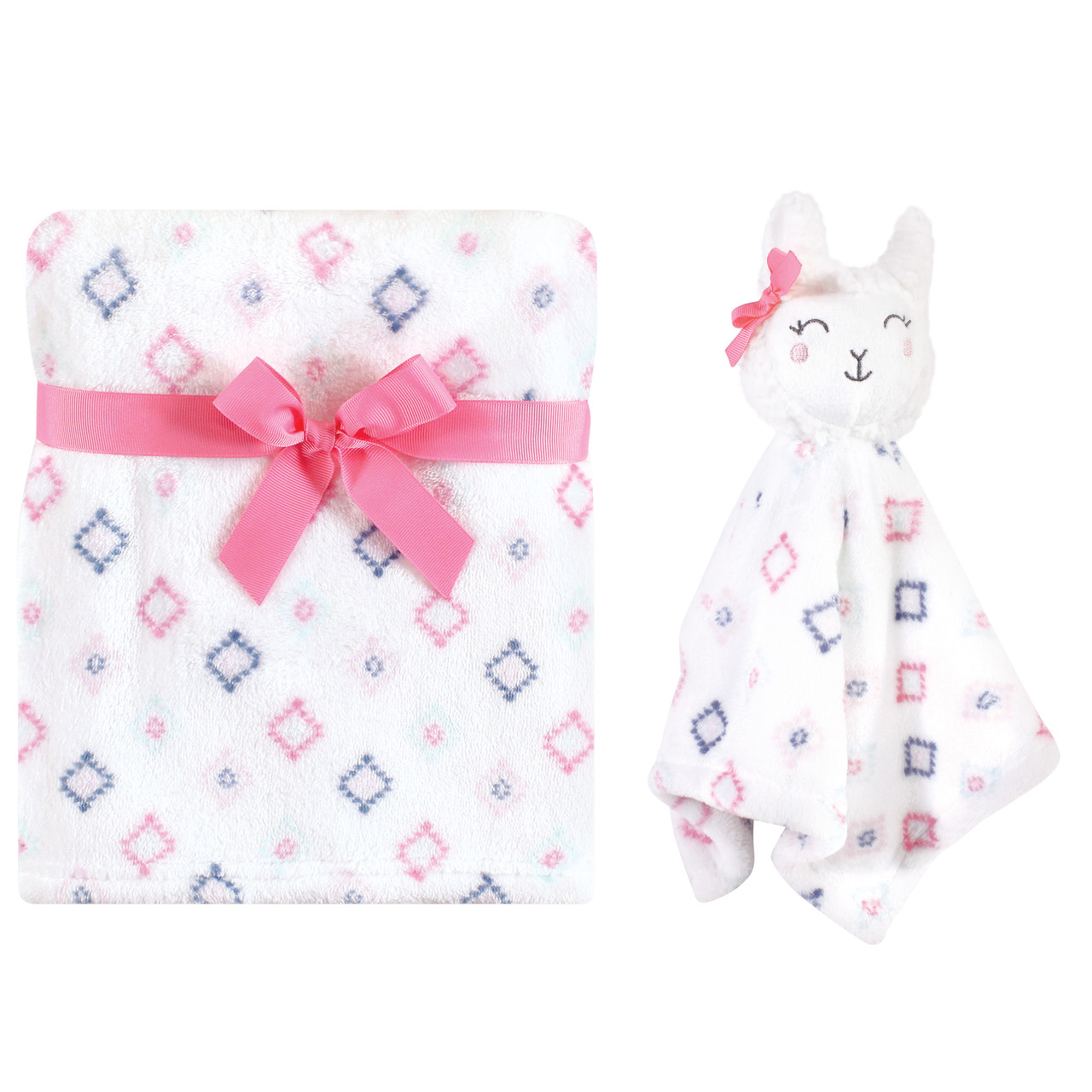 Hudson Baby Plush Blanket with Security Blanket Llama Face