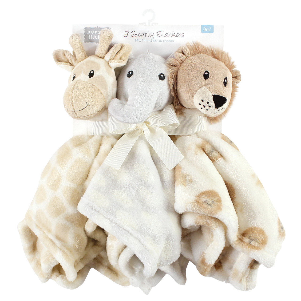 Hudson Baby Animal Face Security Blanket, Safari Boy