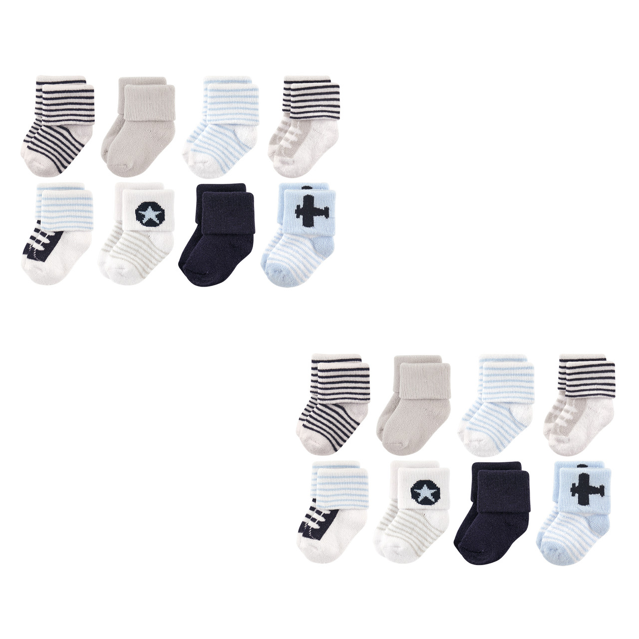 Luvable Friends Newborn Baby Socks 6 Pack