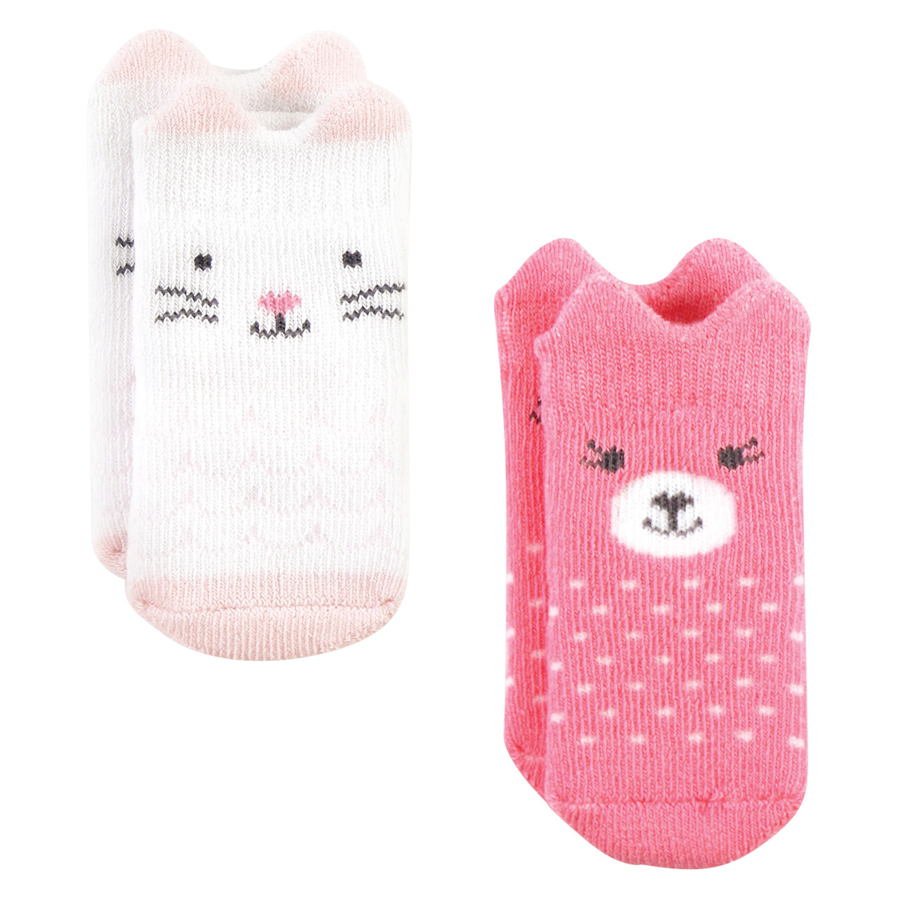 Hudson Baby Infant Girl Cotton Rich Newborn and Terry Socks, Pink