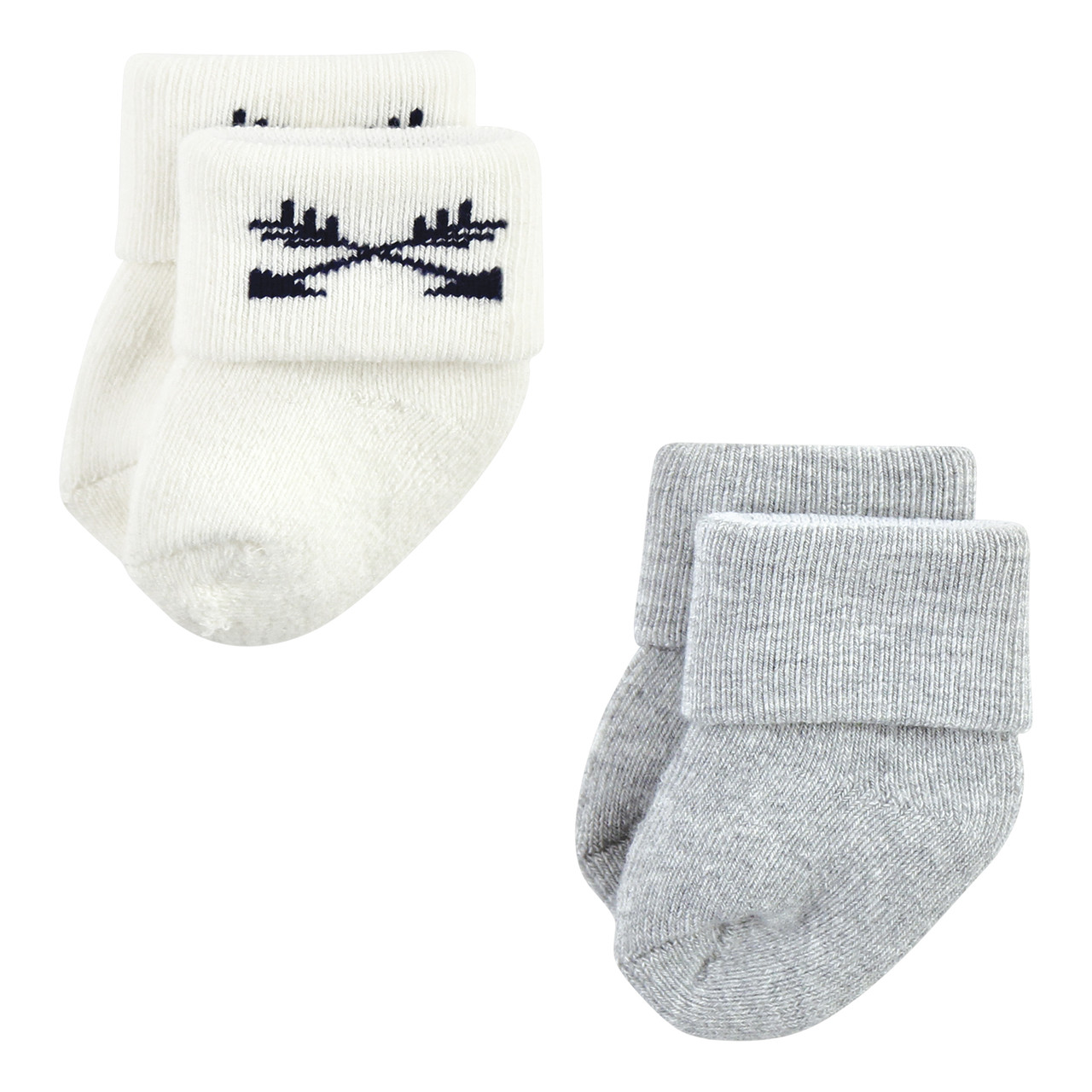 Hudson Baby Cotton Rich Newborn and Terry Socks, Blue Forest