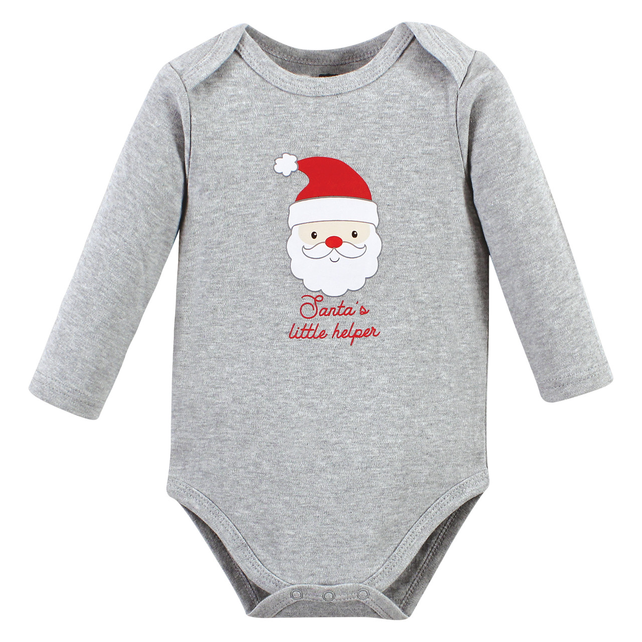 Hudson Baby Cotton Long-Sleeve Bodysuits, Santa Reindeer