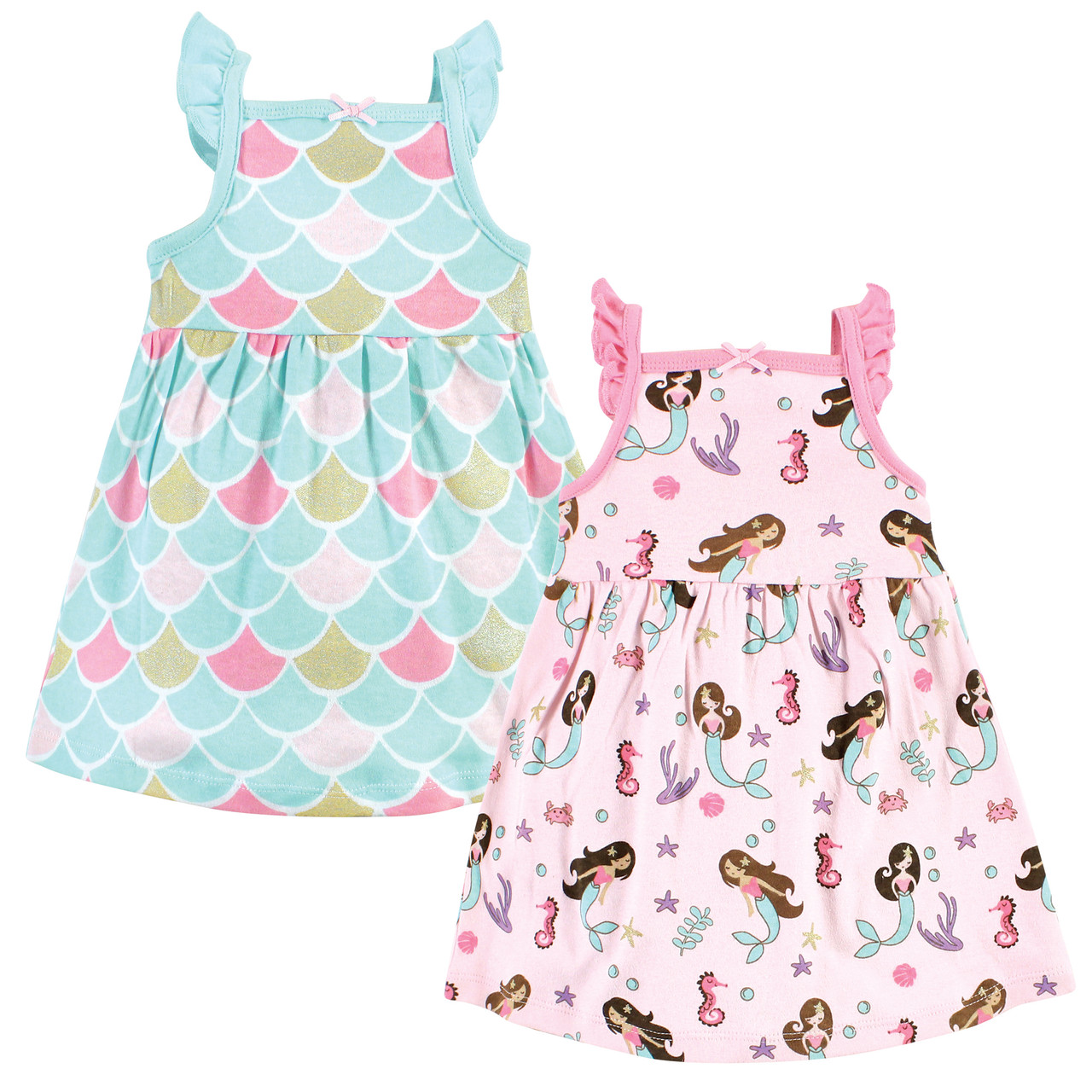 Hudson Baby Baby Girls Cotton Dresses, Mermaid Princess Hudson Baby Baby Girls Cotton Dresses, Mermaid Princess