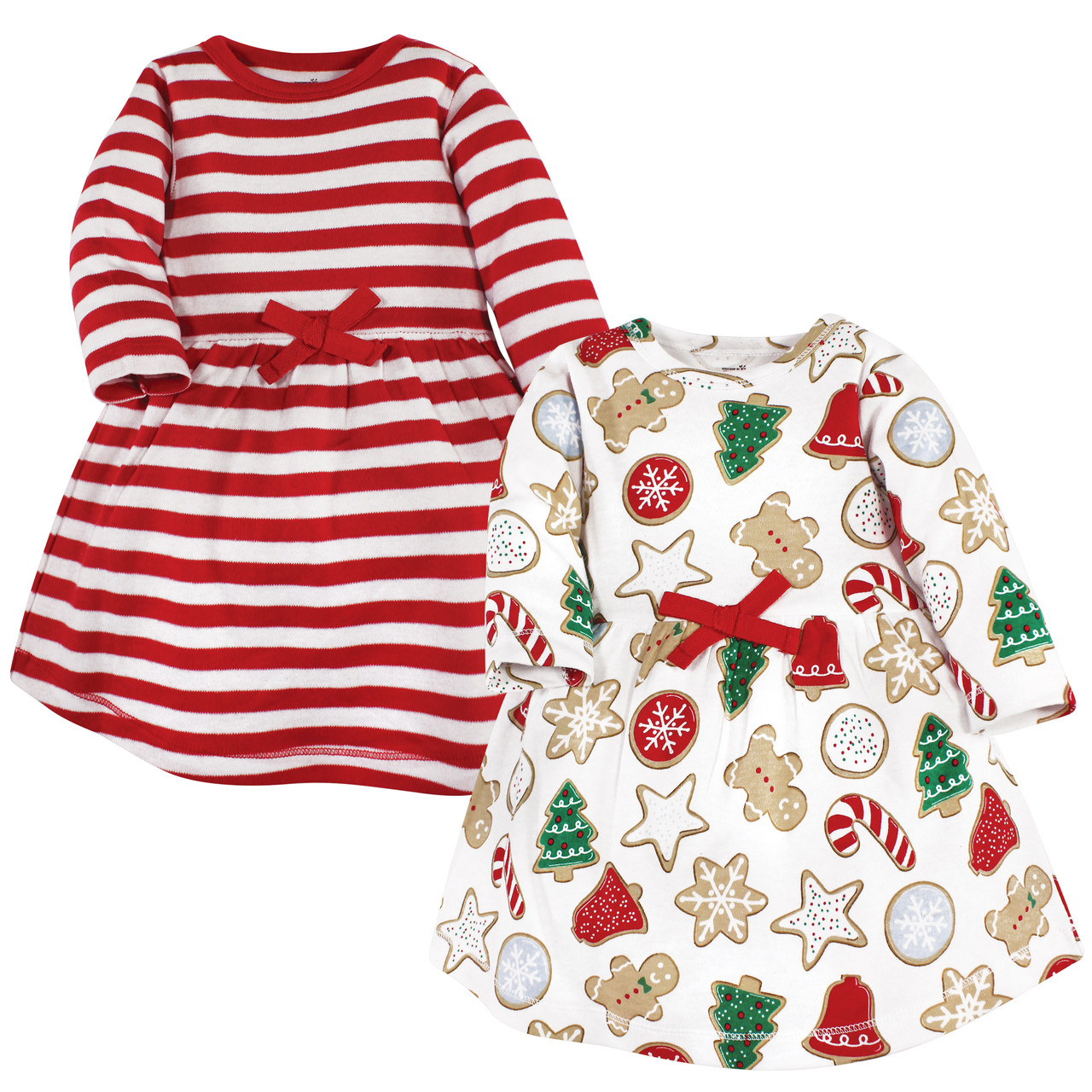 white christmas dresses Smocked Christmas Trees Short Sleeve Baby & Toddler Girl Dress main image 0