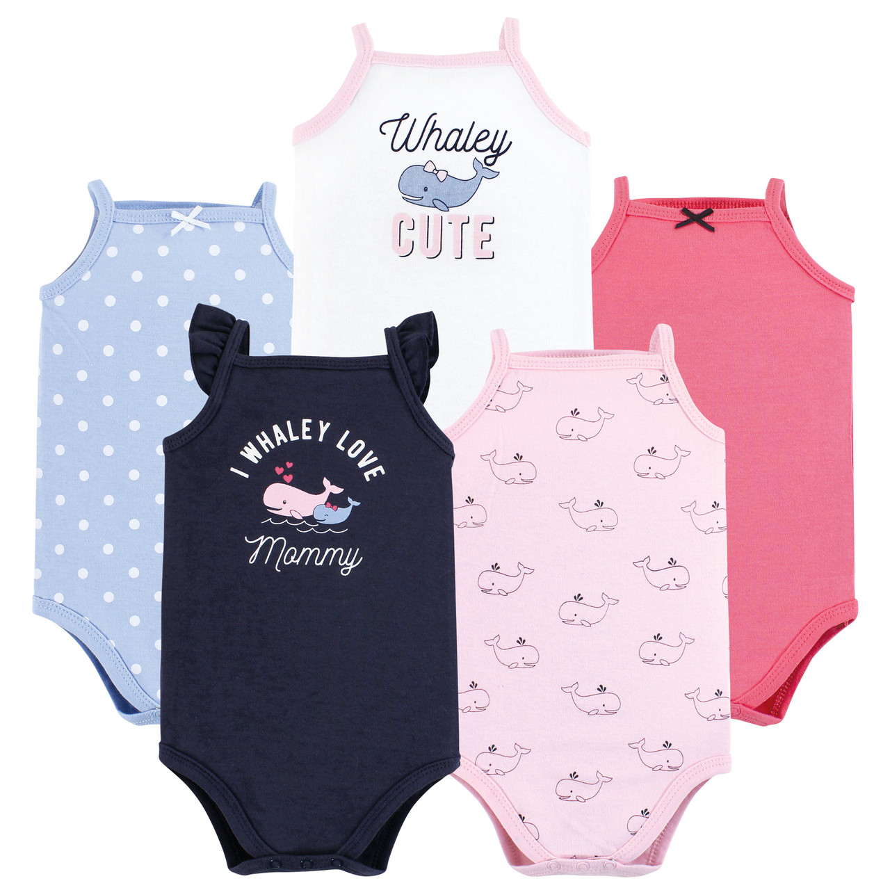 Hudson Baby Infant Girl Cotton Sleeveless Bodysuits, Whaley Cute Girl -  Hudson Childrenswear