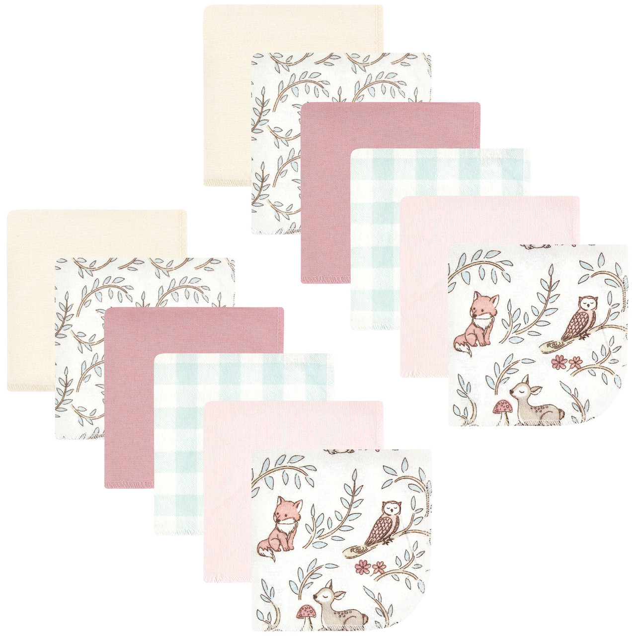 Home | Hudson Baby Infant Girl Cotton Flannel Burp Cloths Bundle, Girl Woodland Pals, One Size at Plaza Las Americas in San Juan, PR