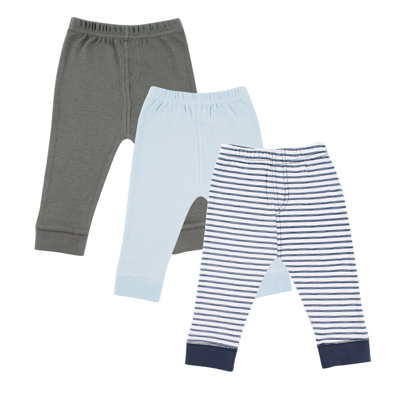3-Pack Navy Stripes Luvable Friends Tapered Ankle Pants