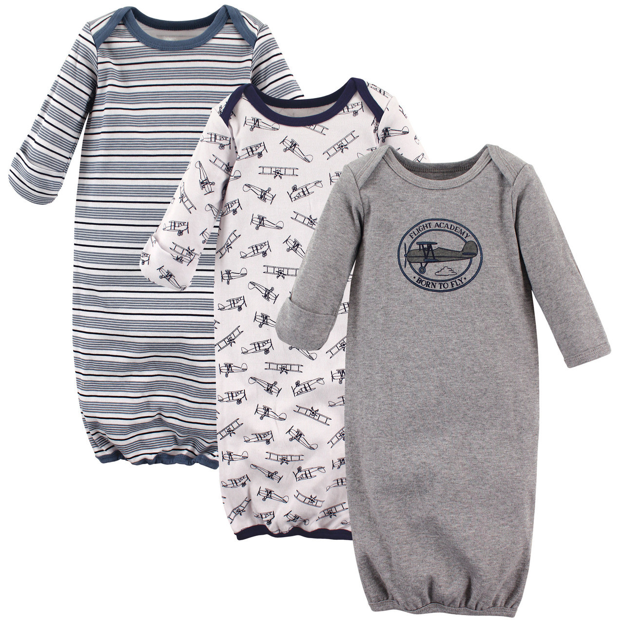 Hudson Baby Sleep Gowns 3 Pack Aviator Baby and Toddler