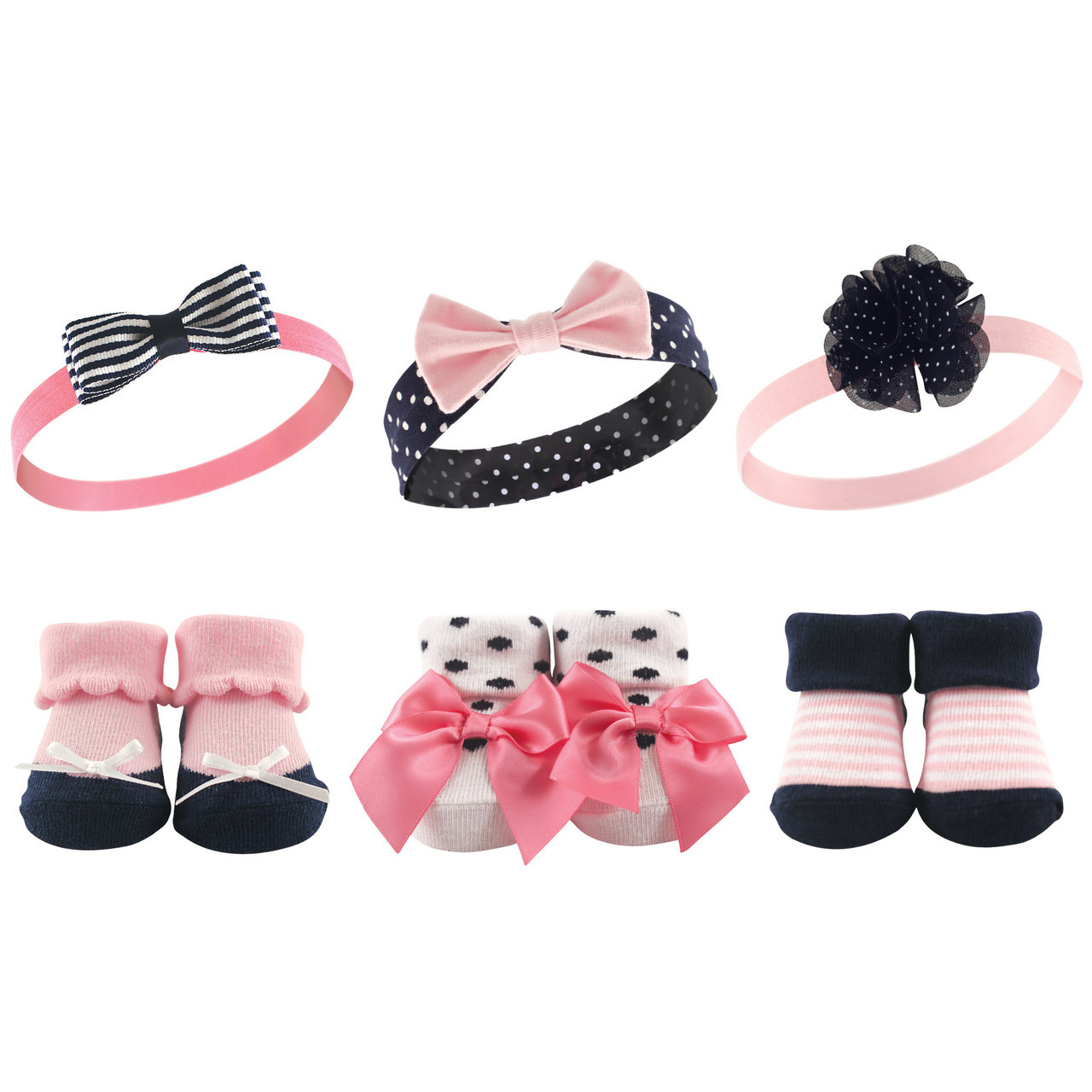 Hudson baby 6 piece deals headband and sock gift set