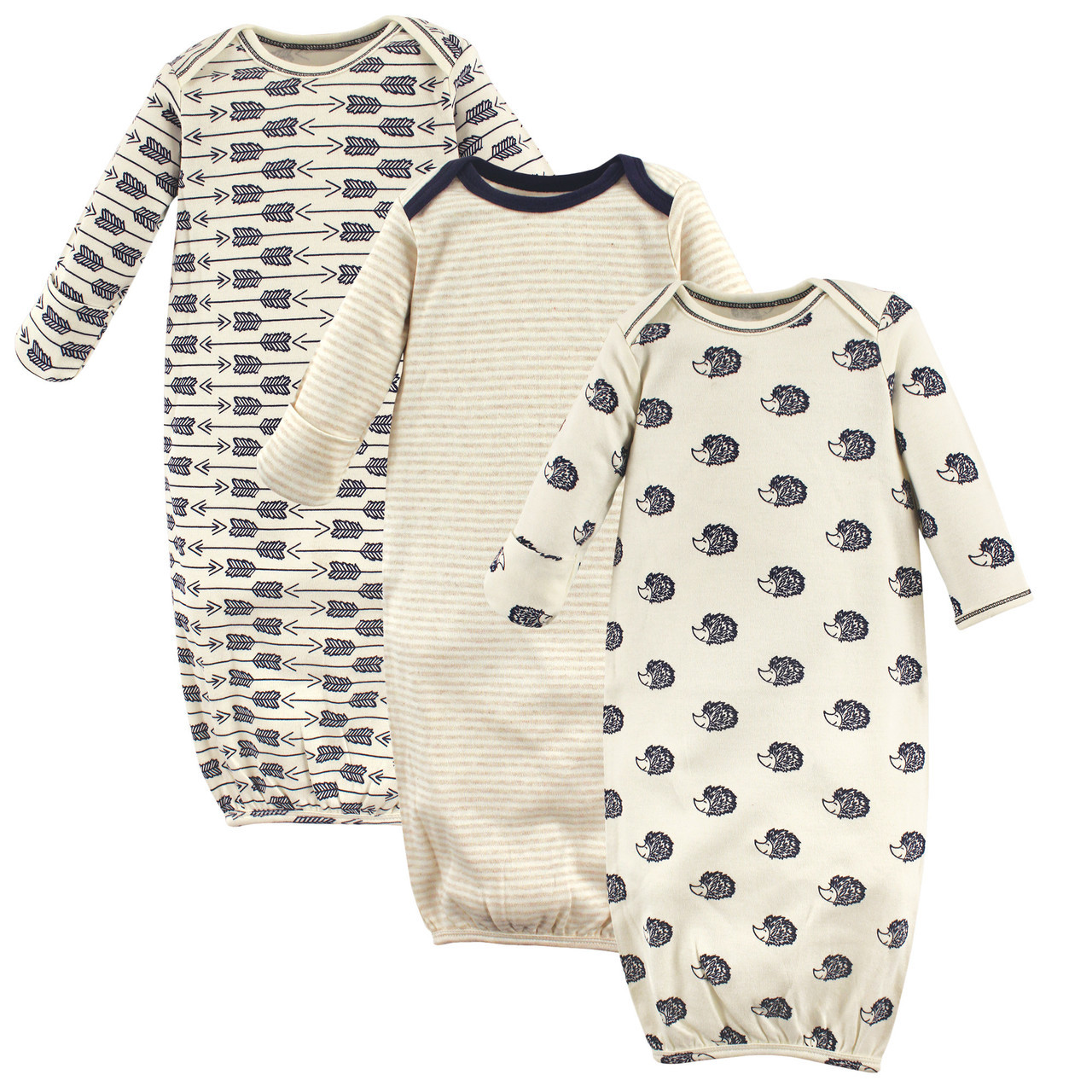 Touched By Nature Organic Cotton Sleep Gown 3 Pack Hedgehog