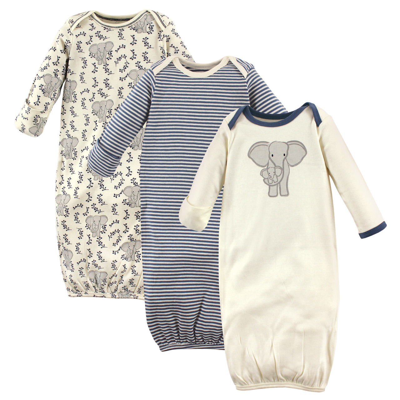 Touched By Nature Organic Cotton Sleep Gown 3 Pack Elephant