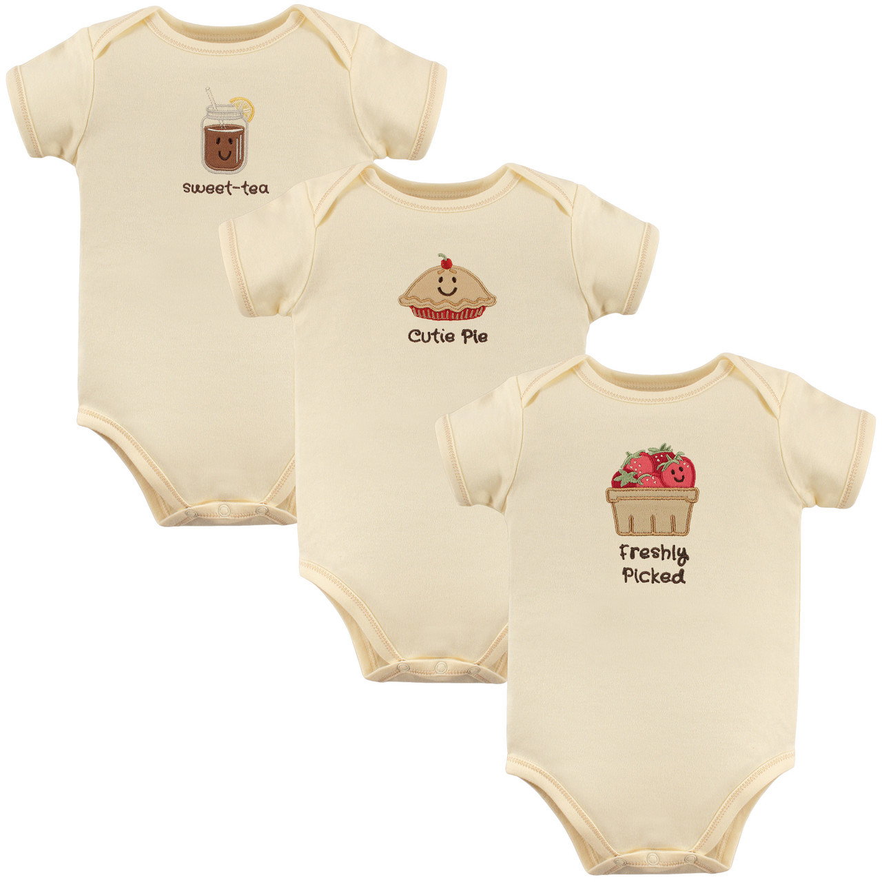 Touched By Nature Organic Cotton Bodysuit 3 Pack Freshly Picked