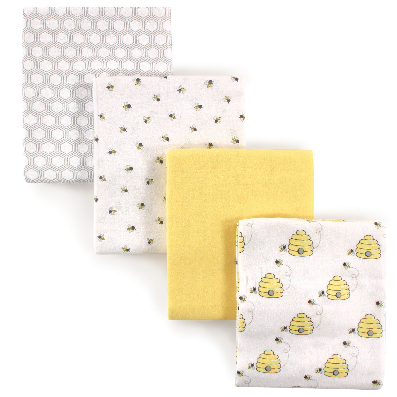 Hudson Baby Cotton Flannel Receiving Blankets, Bee