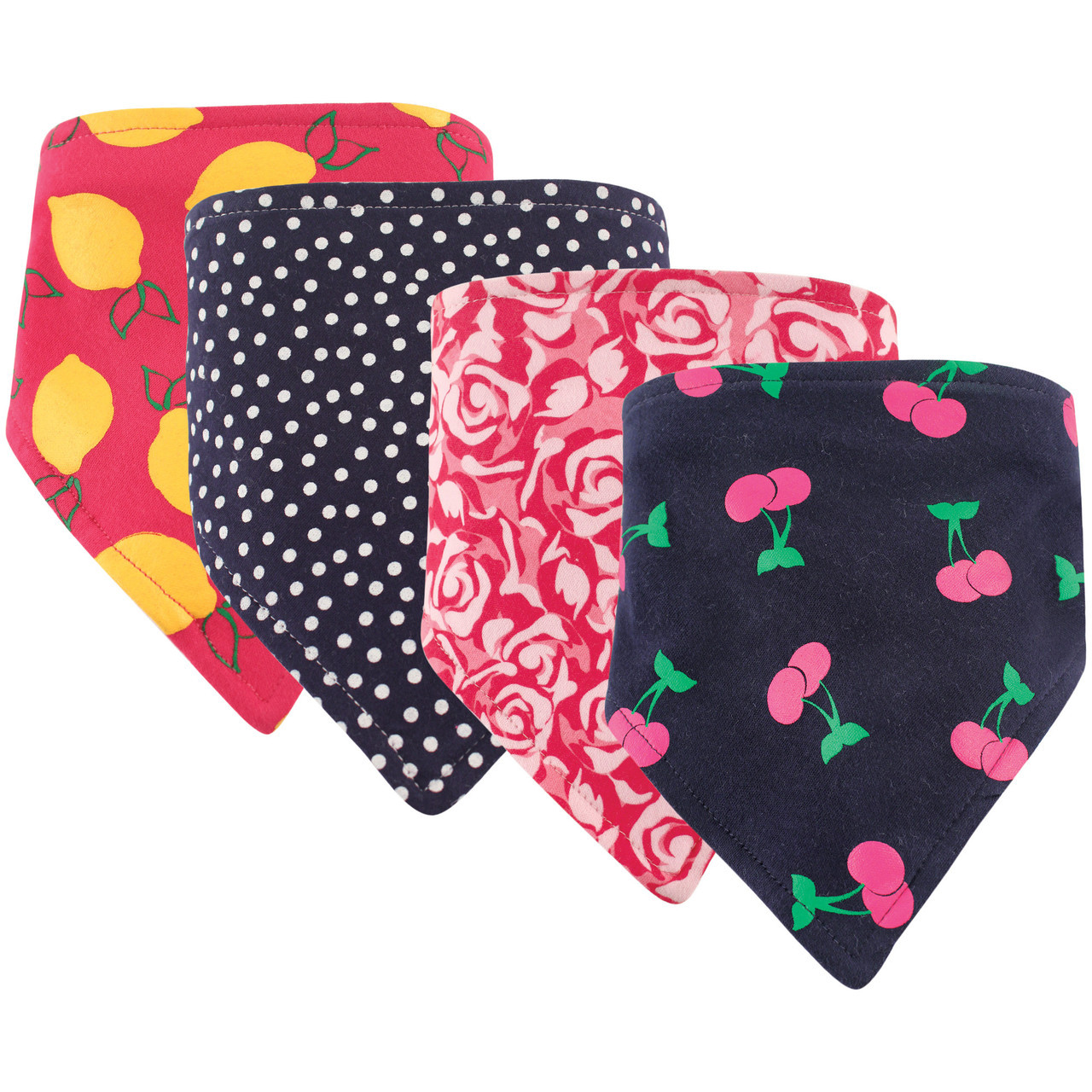 Hudson Baby Bandana Bib, 4Pack, Cherry Baby and Toddler Clothes