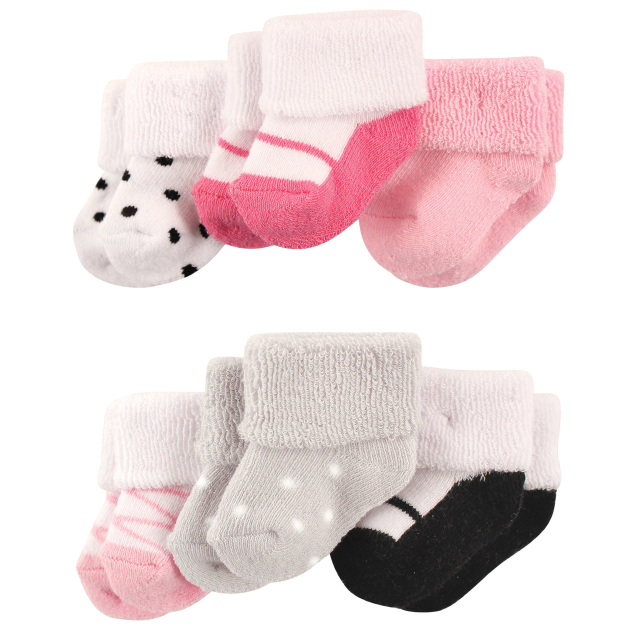 Luvable Friends Newborn Socks 6 Pack Ballet Shoes Baby And
