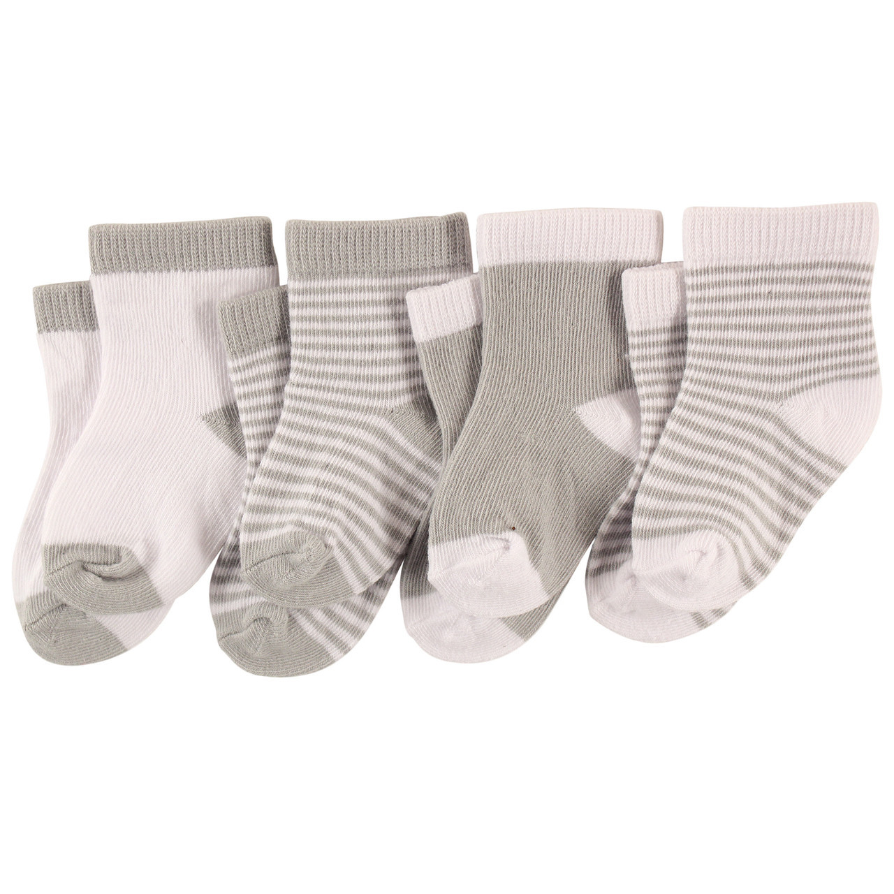 Luvable Friends Baby Basic Socks, 6 Pack, Blue and Gray, 0-6 Months