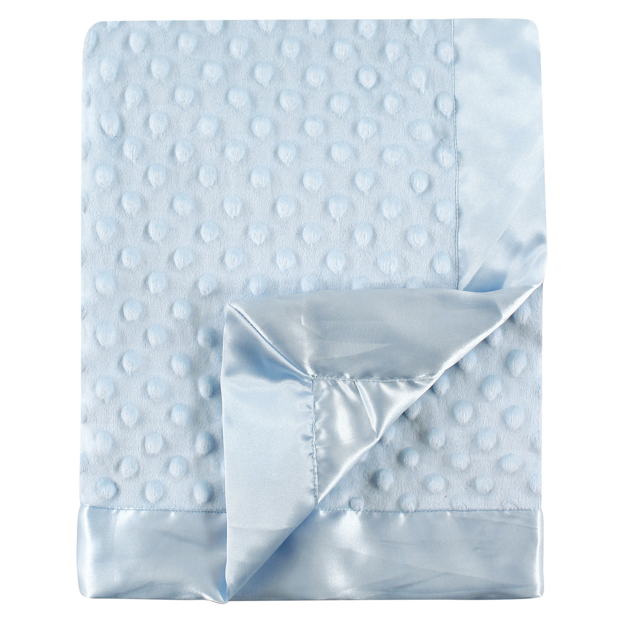 Hudson Baby Minky Blanket With Dotted Mink Backing Blue Baby