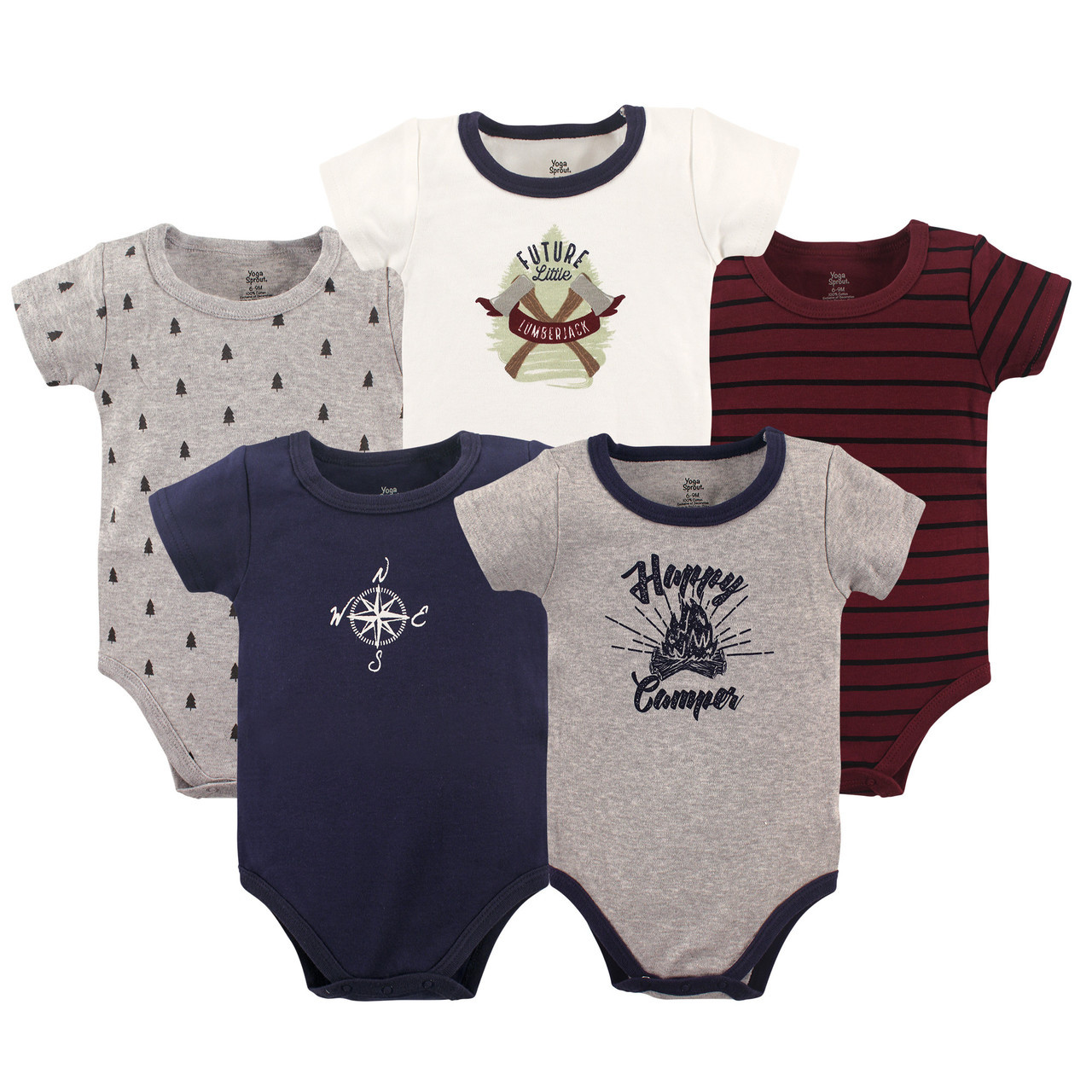 Yoga Sprout Bodysuit 5 Pack Happy Camper Baby And Toddler