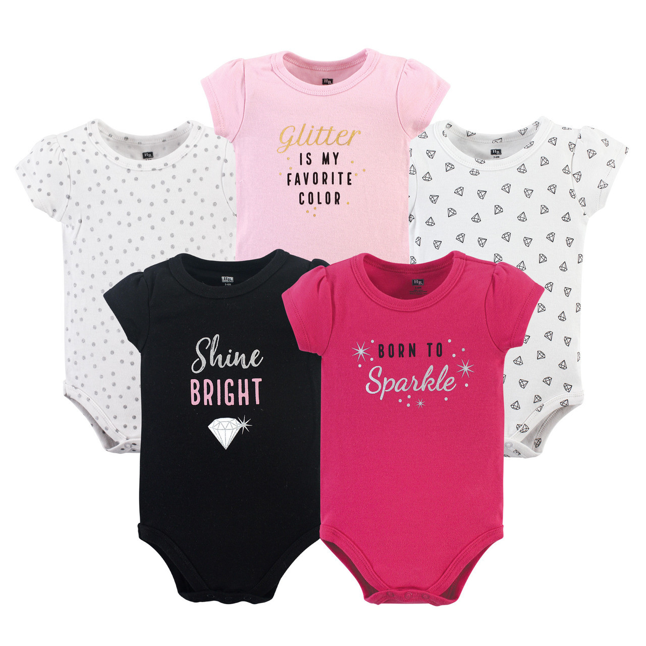 Hudson Baby Bodysuit 5 Pack Sparkle Baby And Toddler Clothes