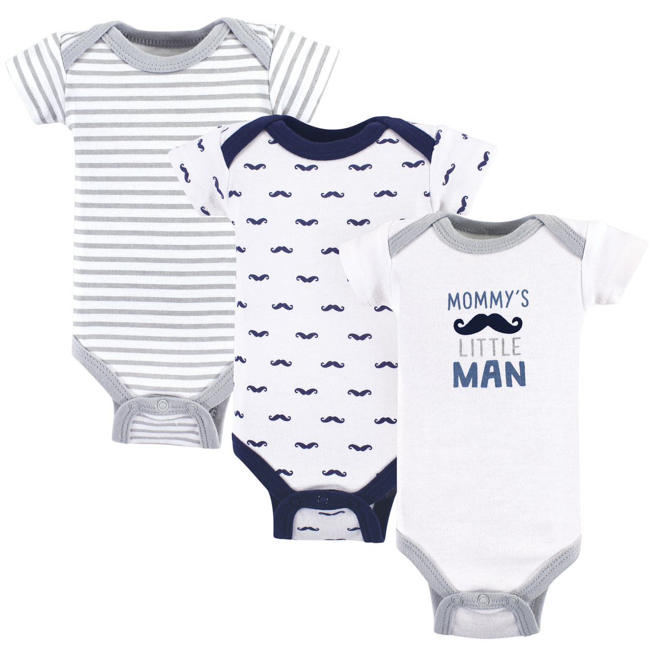 Luvable Friends Preemie Bodysuits 3 Pack Mustache Baby And