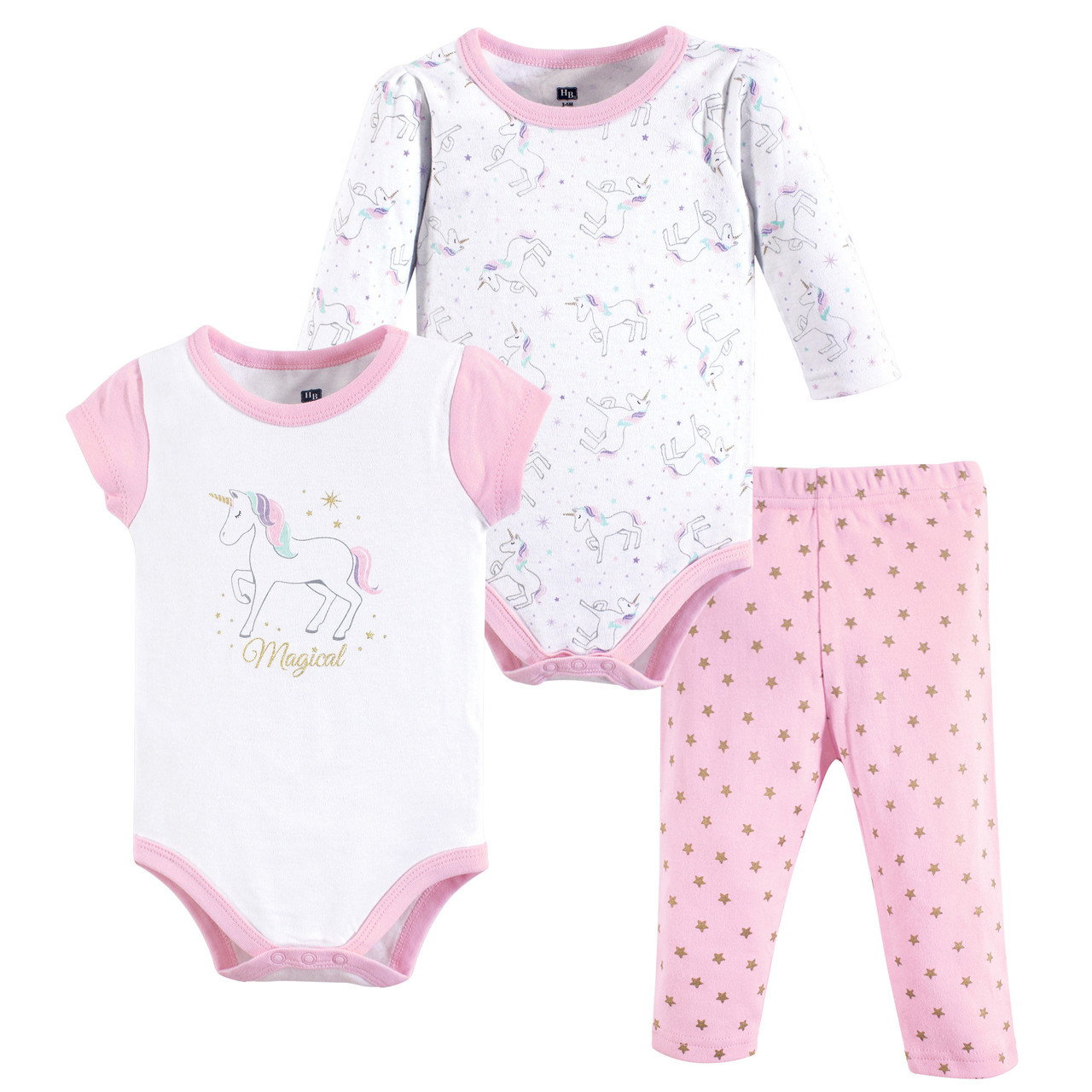 Hudson Baby 2 Bodysuit And Pants 3 Piece Set Unicorn Baby And