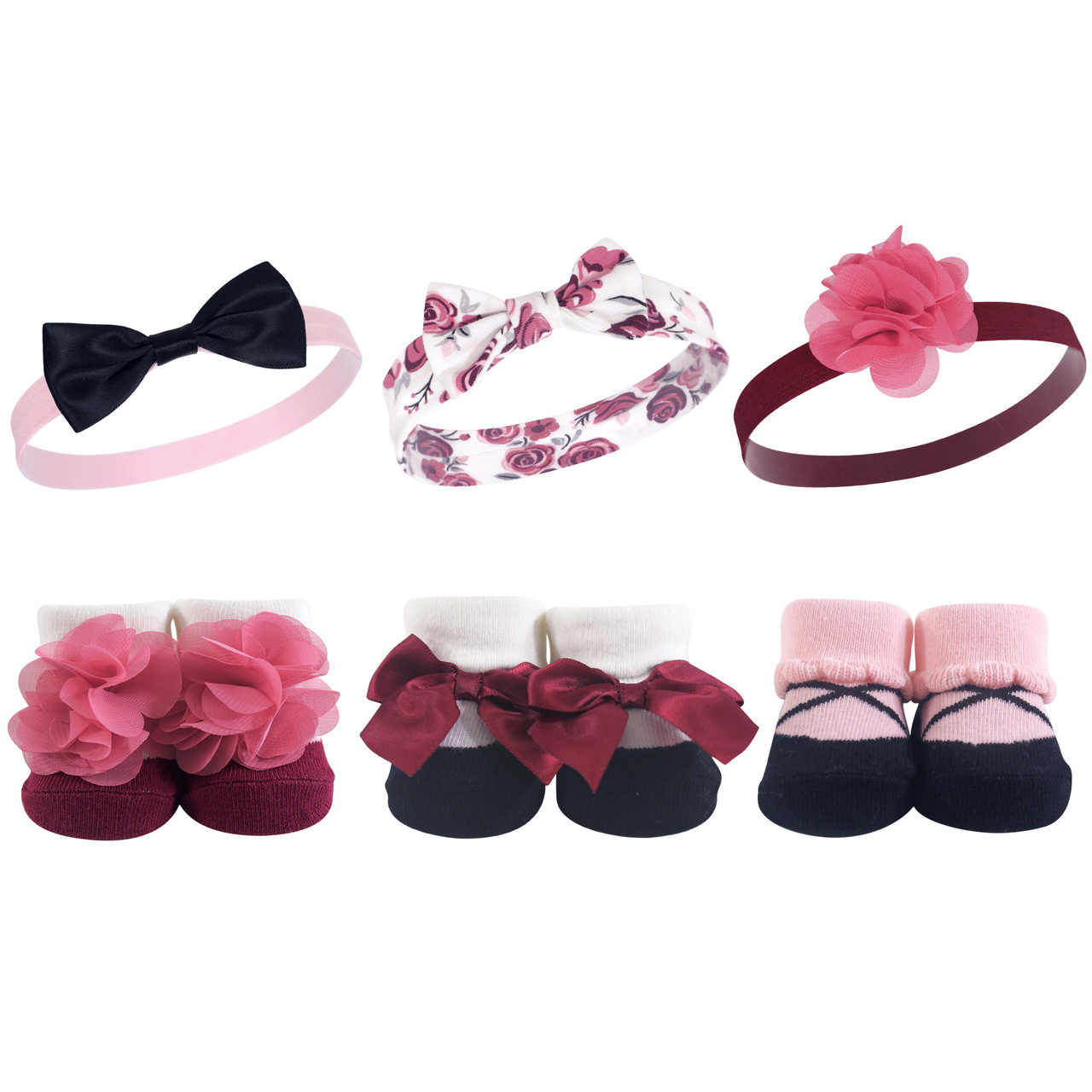 Burgundy Ribbons Set, 6 Pieces