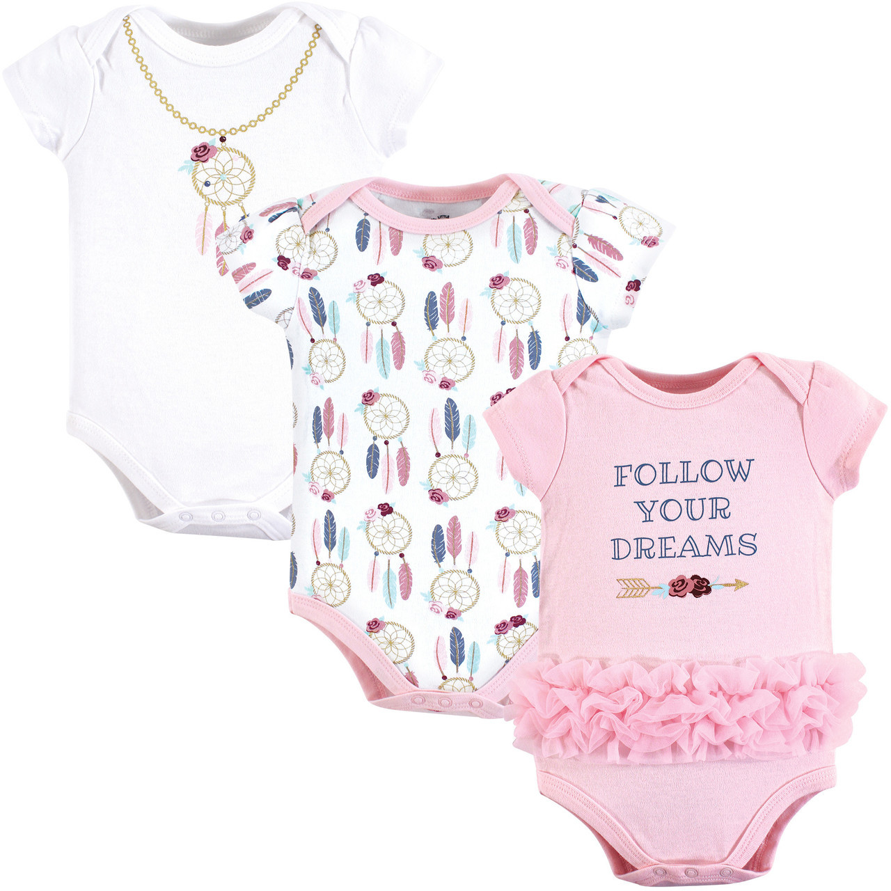 Little Treasure Cotton Bodysuits 3 Pack Dream Catcher Baby And