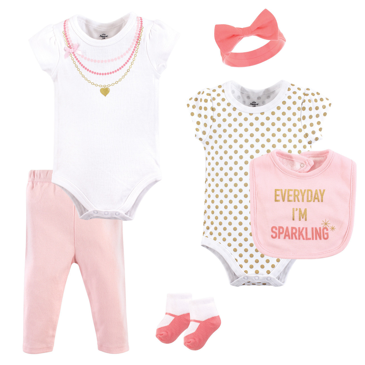 Little Treasure 6 Piece Clothing Set Sparkling Baby And Toddler