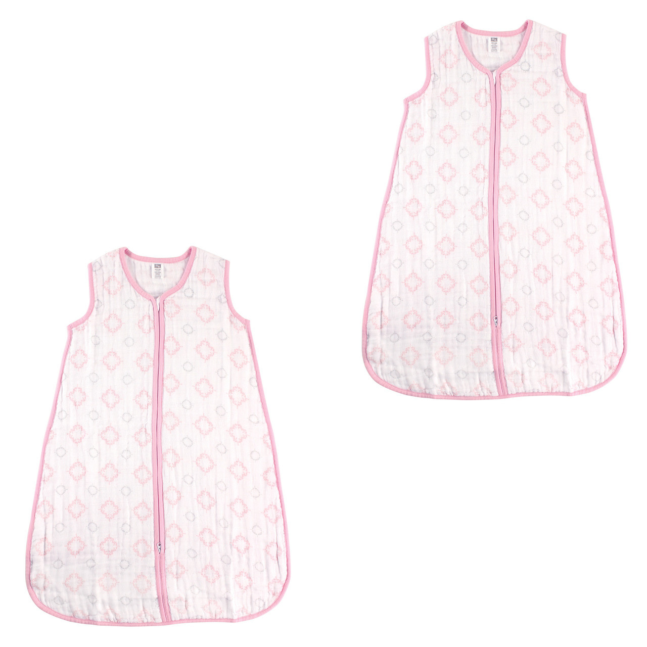 Hudson Baby Safe Sleep Wearable Muslin Sleeping Bag 2 Pack Pink